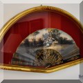 D08. Framed antique fan. 